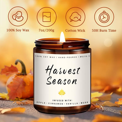 Auelife Fall Candle Set | 4 Pack Scented Candles for Home - Candle Gifts for Women Men, Soy Candles