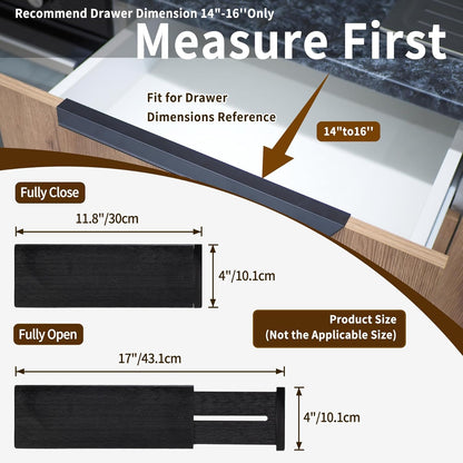 Utoplike Bamboo Dresser Drawer Dividers, 4'' High Adjustable Drawer Organizers for Clothing, Spring
