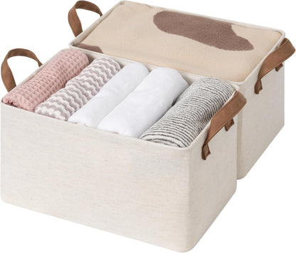 StorageWorks Storage Bins, Shelves Baskets for Organizing, Fabric Closet Organizers with Handles