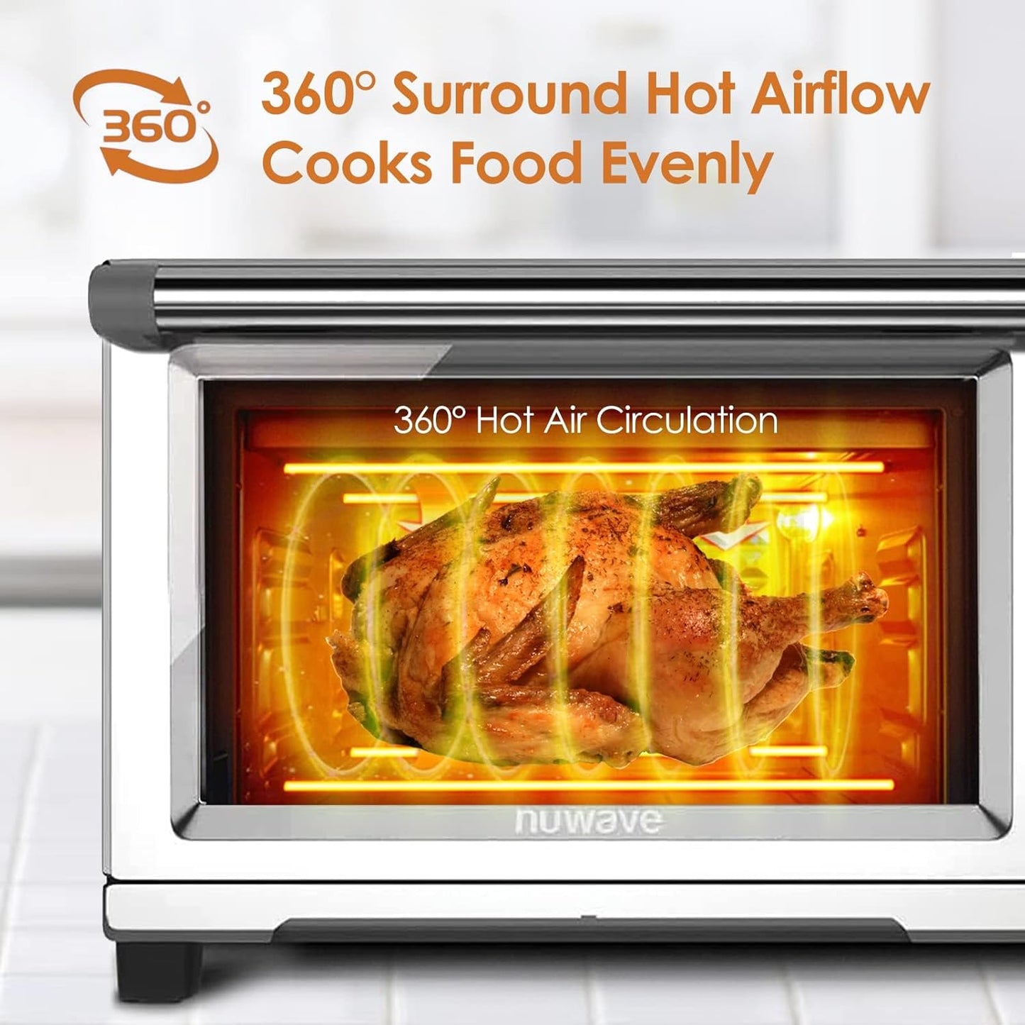 Nuwave Bravo XL Air Fryer Toaster Smart Oven, 12-in-1 Countertop Grill/Griddle Combo, 30-Qt XL