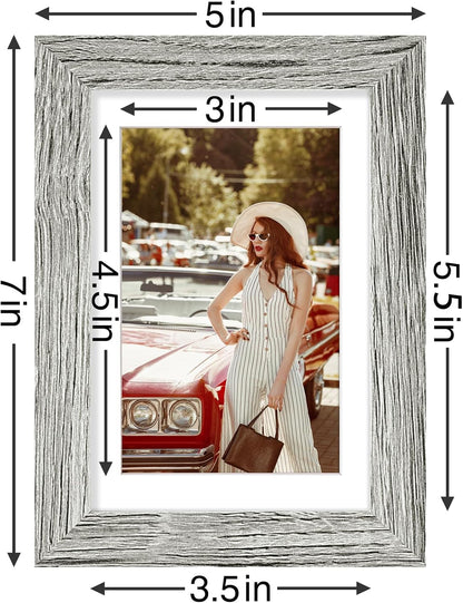 Vittanly 4x6 Picture Frames Set of 9, Shatter Resistant Plexiglass, Display 3.5x5 Pictures with Mat