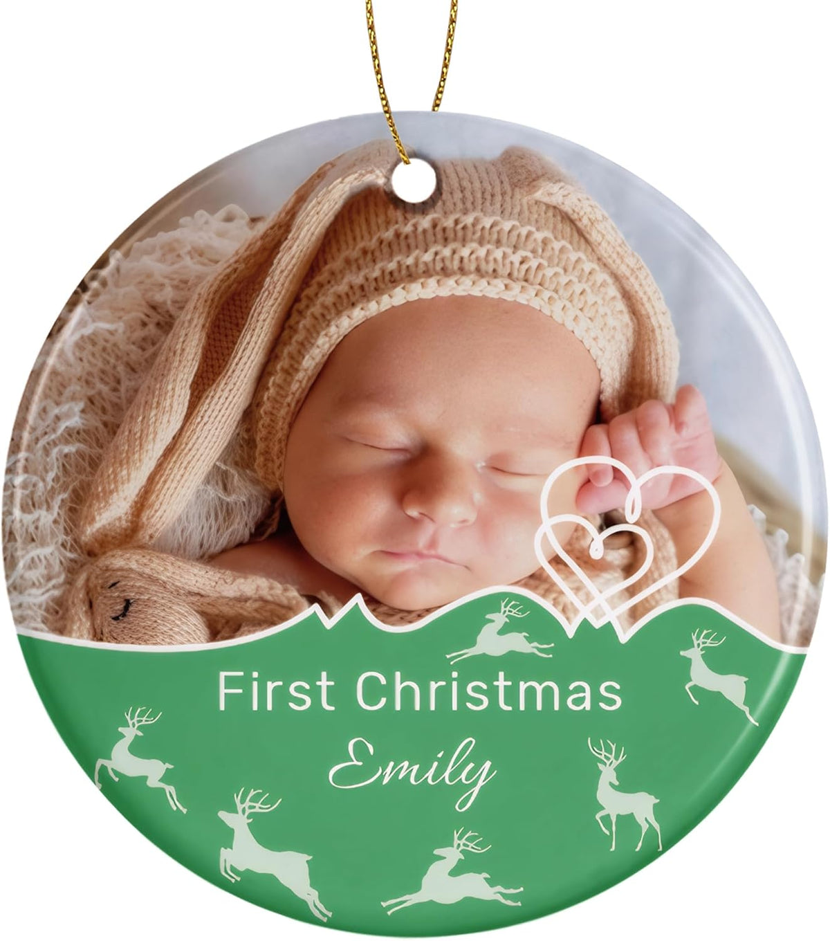 Personalized Christmas Ornaments, Custom Photo & Text 2025 Christmas Tree Ornament, Ideal for Xmas