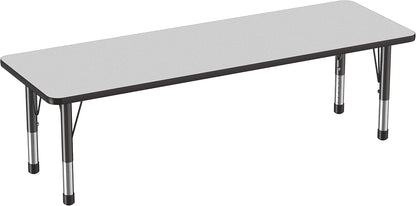 FDP Rectangle Activity School and Classroom Kids Table (24 x 72 inch), Chunky Toddler Legs