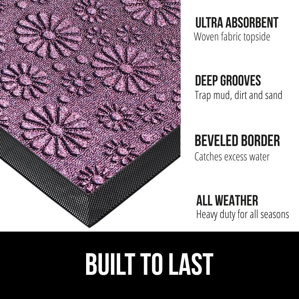 GORILLA GRIP 100% Waterproof All-Season WeatherMax Doormat, Durable Natural Rubber, Stain and Fade