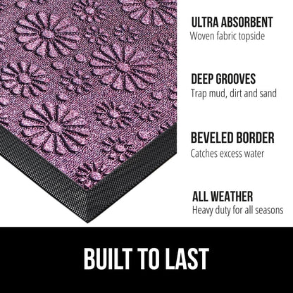 GORILLA GRIP 100% Waterproof All-Season WeatherMax Doormat, Durable Natural Rubber, Stain and Fade
