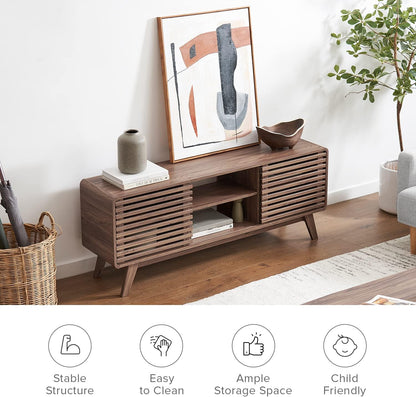 mopio Ensley TV Stand, Mid Century Modern for 55/60/65 inch TV, Farmhouse TV Stand, Entertainment