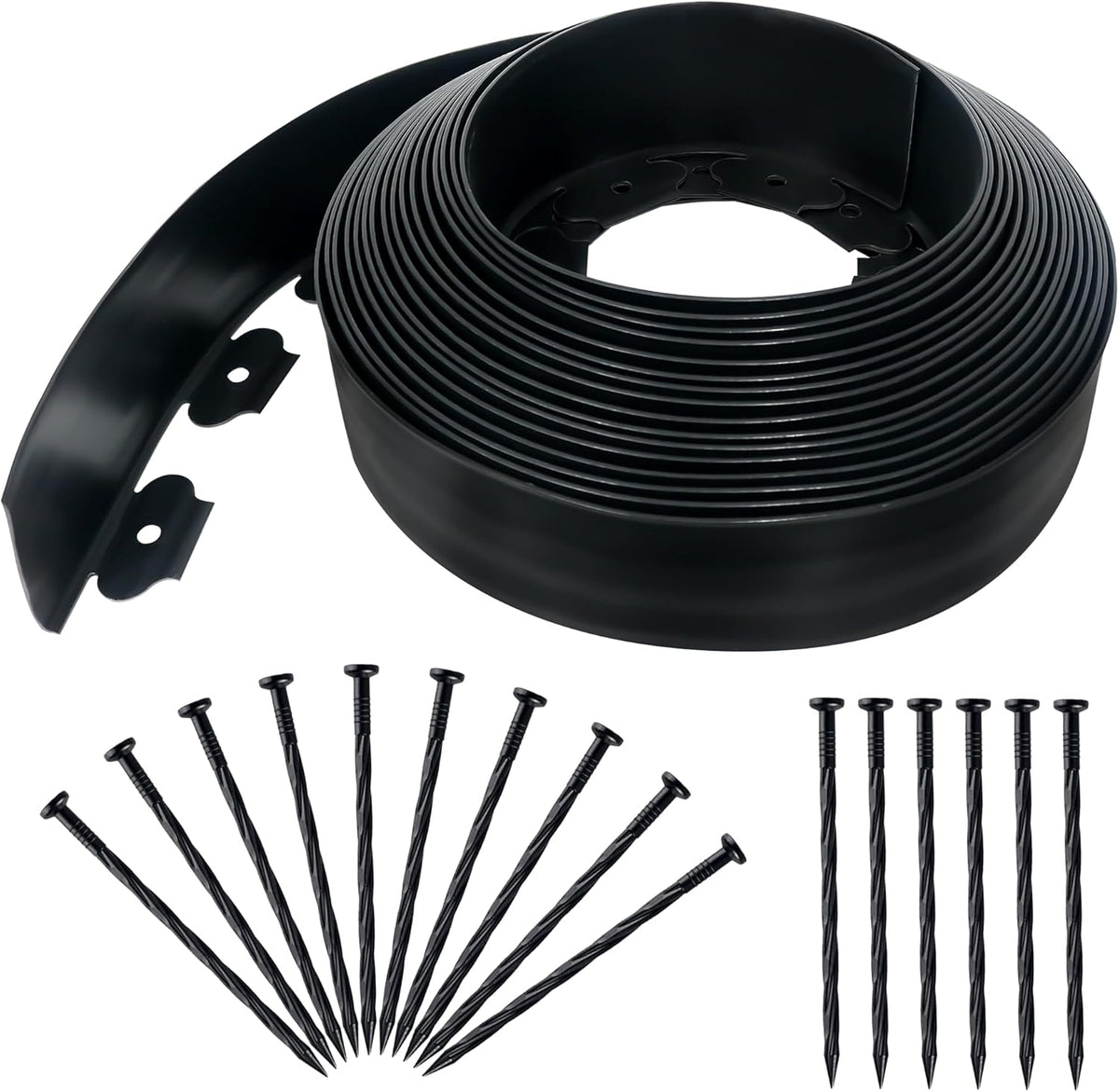 3.15" x 50' No Dig Landscape Edging, Plastic Garden Edging Borders with 45 Anchoring Spikes