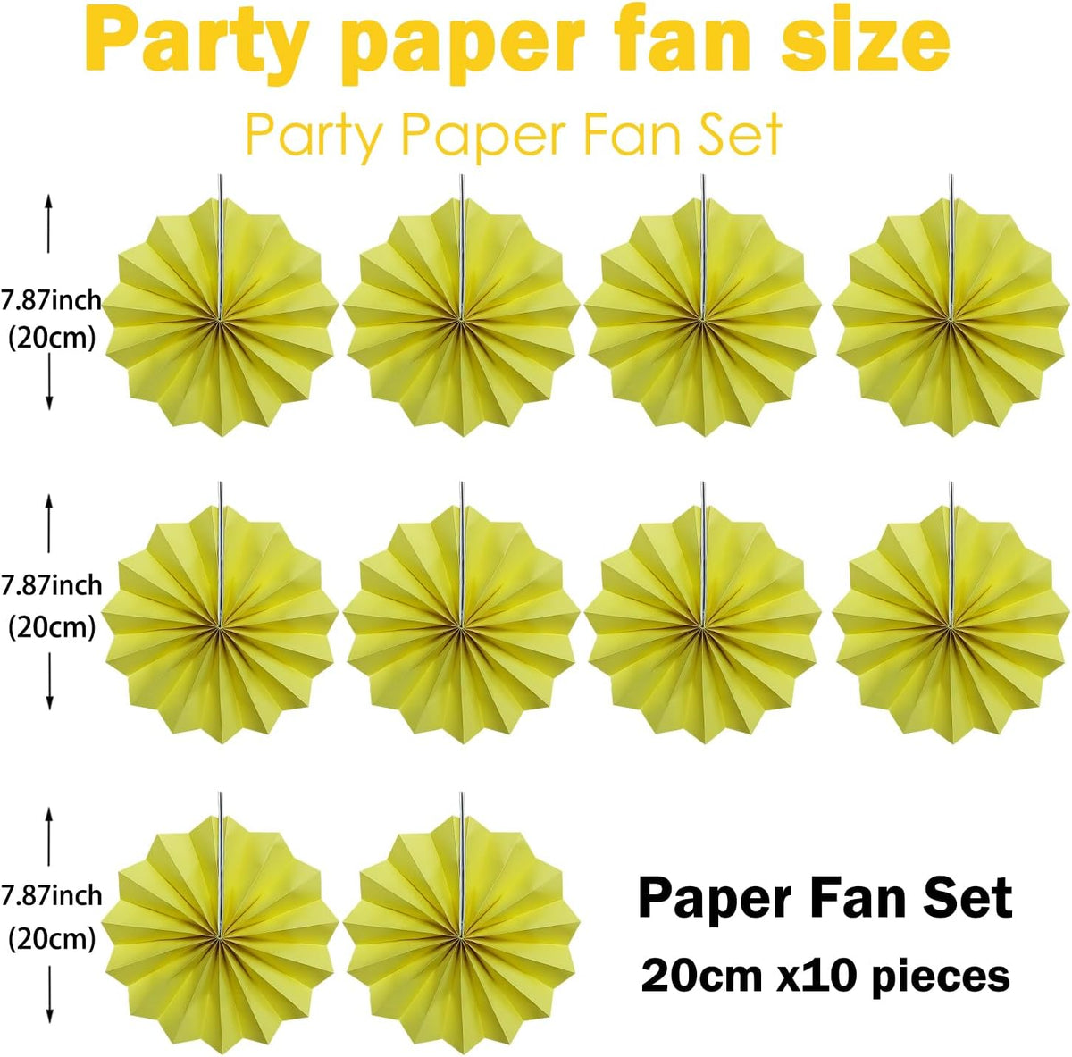 Yellow Party Decorations,Paper Decorations for Party,Lemon Decorations Party Paper Fans Bulk