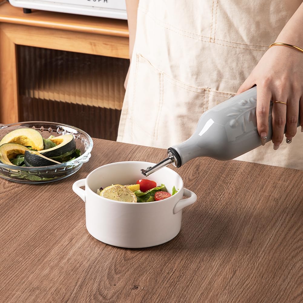 Sweejar Large Olive Oil Dispenser Bottle with Spout, 24 Oz Ceramic Oil Dispenser for Kitchen