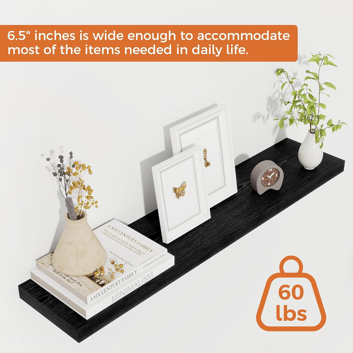 Fun Memories 32Inch Floating Shelves for Wall 2 Pack Wood Shelves for Kitchen, Bathroom, Bedroom