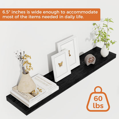 Fun Memories 32Inch Floating Shelves for Wall 2 Pack Wood Shelves for Kitchen, Bathroom, Bedroom