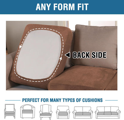 H.VERSAILTEX Velvet Stretch Couch Cushion Cover Plush Cushion Slipcover for Chair Loveseat Sofa