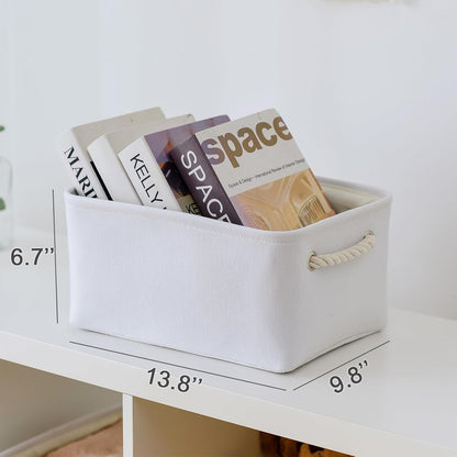 TheWarmHome Decorative Basket for Organizing - Medium-1Pack 13.8L*9.8W*6.7H Rectangular Fabric