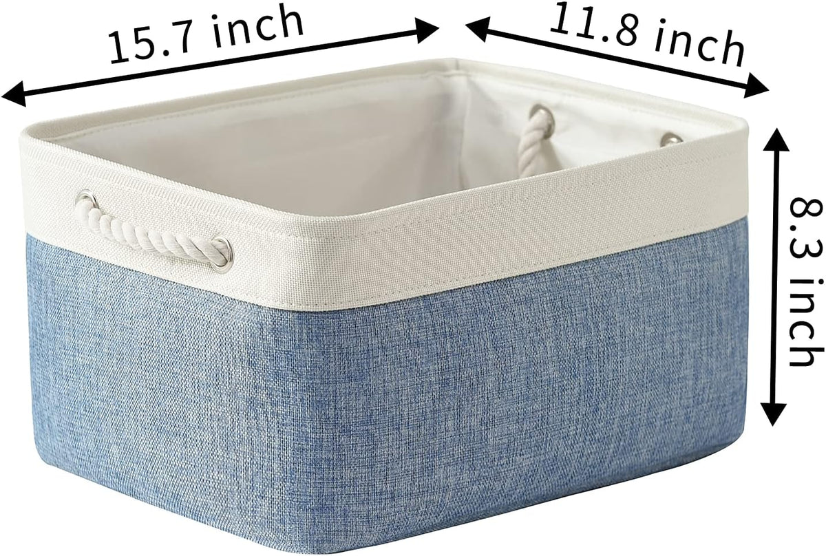 TcaFmac Storage Bins for Organization - Large 3 Pack Canvas Storage Basket for Shelves with
