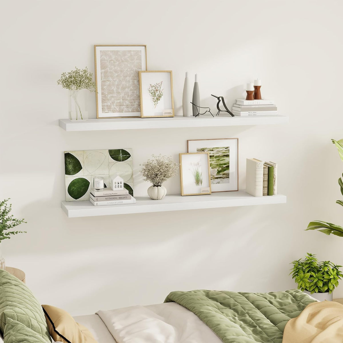 Fun Memories 55 Inch Floating Shelves for Wall 2 Pack Shelves for Bedroom|Kitchen|Bathroom 55 x 9.3