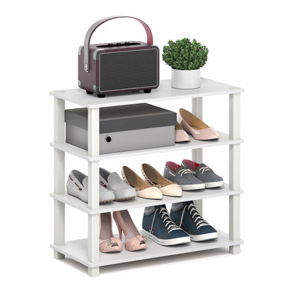 Furinno Turn-S-Tube Shoe Rack, 4-Tier Shoe Organizer, Shoe Storage, 11.6 x 23.6 x 22.3, for Closet