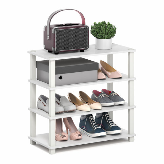 Furinno Turn-S-Tube Shoe Rack, 4-Tier Shoe Organizer, Shoe Storage, 11.6 x 23.6 x 22.3, for Closet