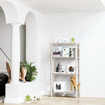 1000 lbs 4-Shelf Standing Storage Shelves Heavy Duty Metal Shelving Unit Adjustable Wire Rack for