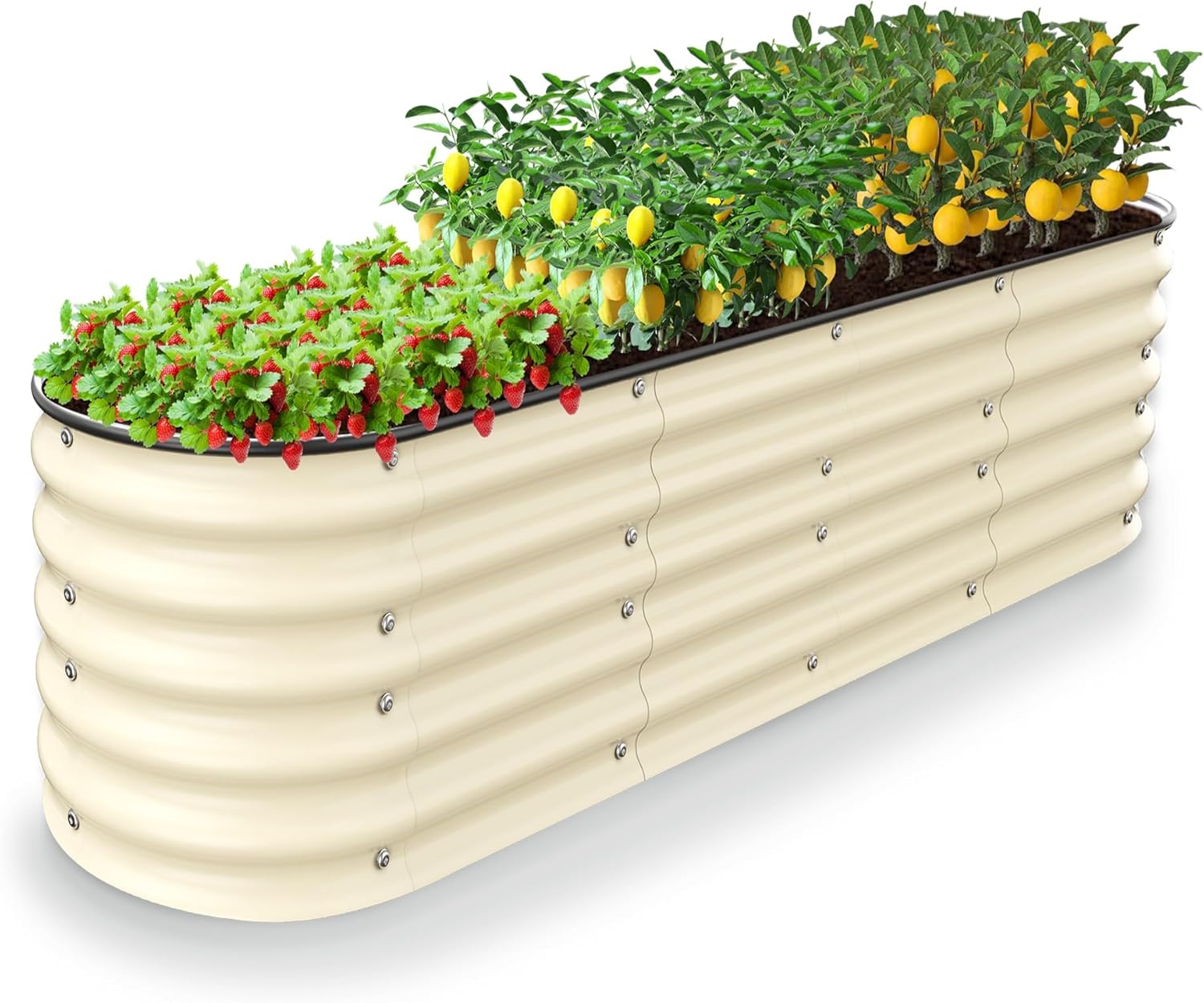 Raised Garden Beds 8 X 2 X 1.4Ft, Galvanized Raised Garden Beds Outdoor Planter Box for Vegetables