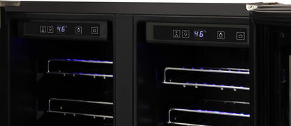 THOR Kitchen Freestanding/Under-Counter 24-Inch Dual Zone Wine Cooler in Stainless Steel - Model