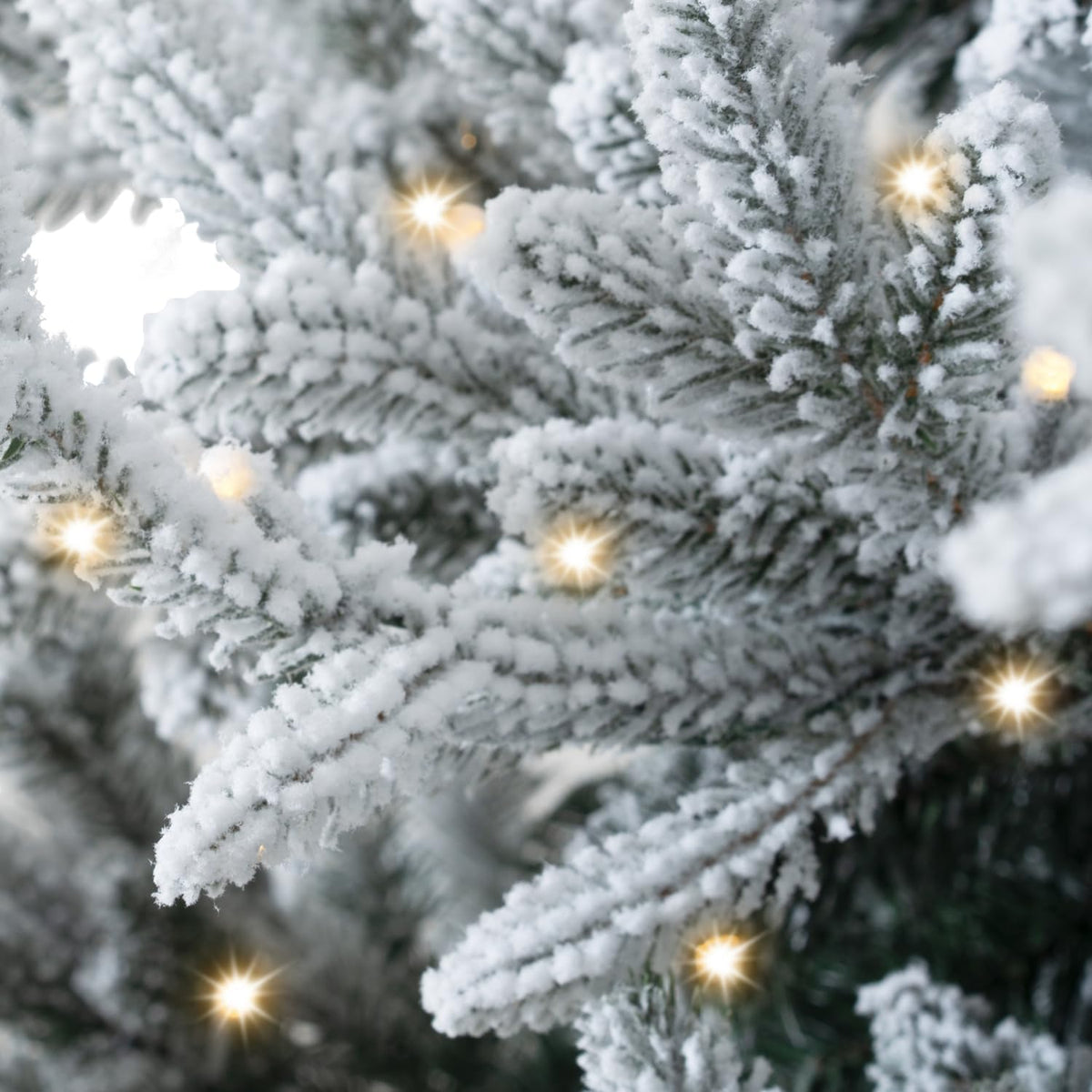 Ginebra Snow Flocked Prelit Christmas Tree 7.5ft/Snow Flocked