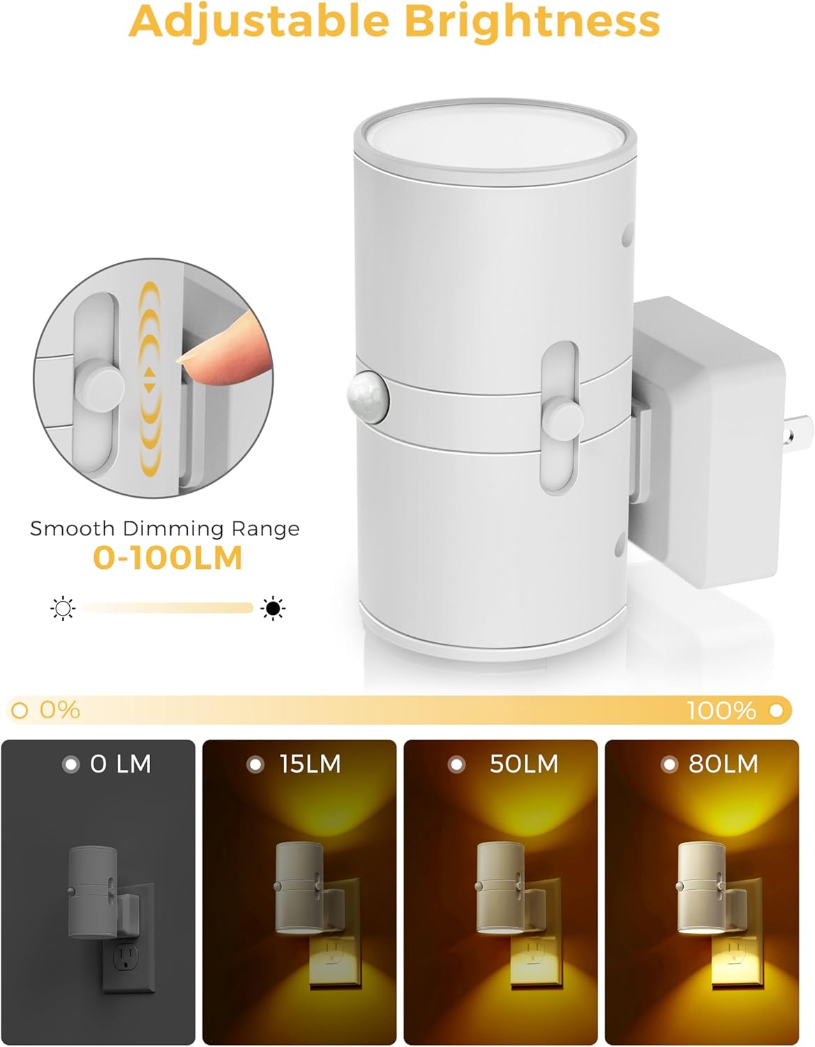 L LOHAS LED Motion Sensor Nightlight, Amber Night Light, [2 Pack] Motion Activated Night Light