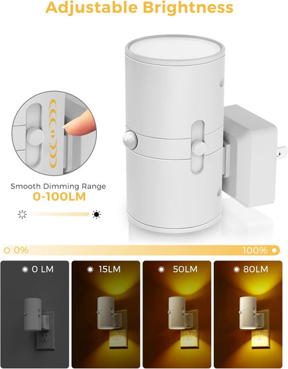 L LOHAS LED Motion Sensor Nightlight, Amber Night Light, [2 Pack] Motion Activated Night Light