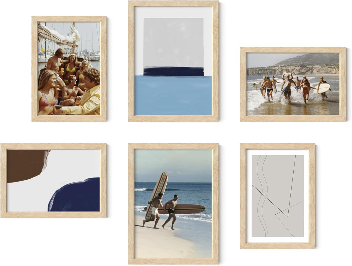 HAUS AND HUES Natural Oak Wood Gallery Wall Tabletop Frames Made with Real American Oak and