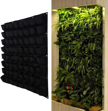 Ogrmar 64 Pockets Vertical Wall Garden Planter Plant Grow Bag for Flower Vegetable for