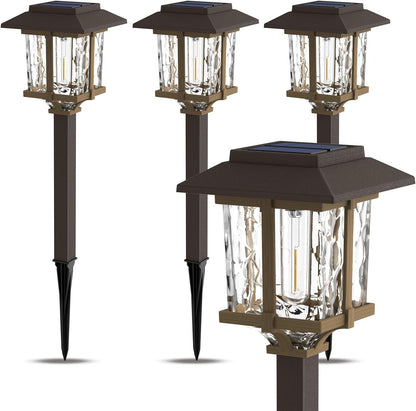 XMCOSY+ Solar Pathway Lights Outdoor, 2-Tone LED Waterproof Garden Outdoor Lighting for Yard