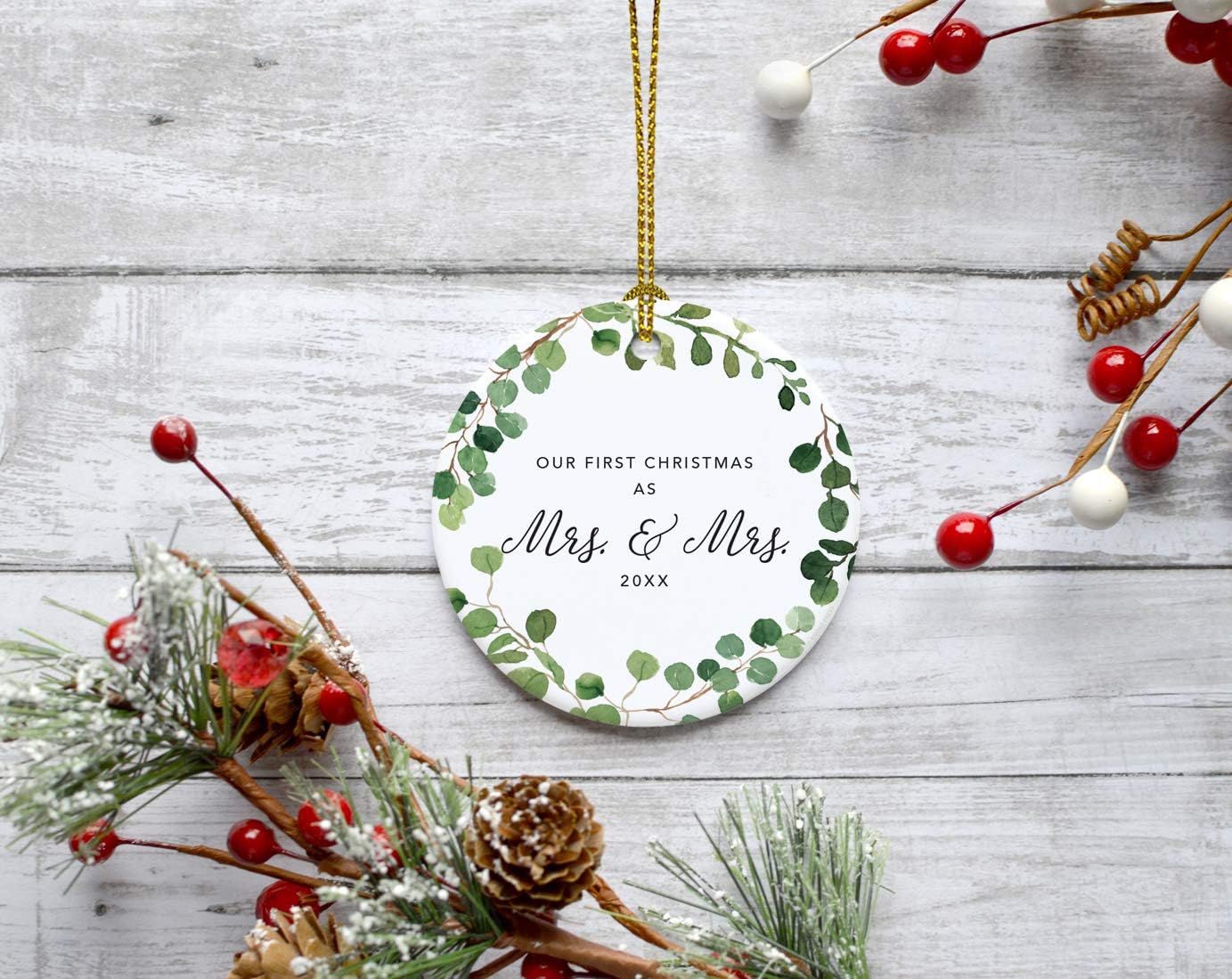 Andaz Press Custom Year Round Ceramic Porcelain Christmas Tree Ornament Keepsake Collectible Gift