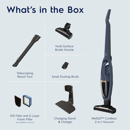 Electrolux WellQ7 Cordless 2-in-1 Vacuum with High Suction Power and 5-Step Filtration System