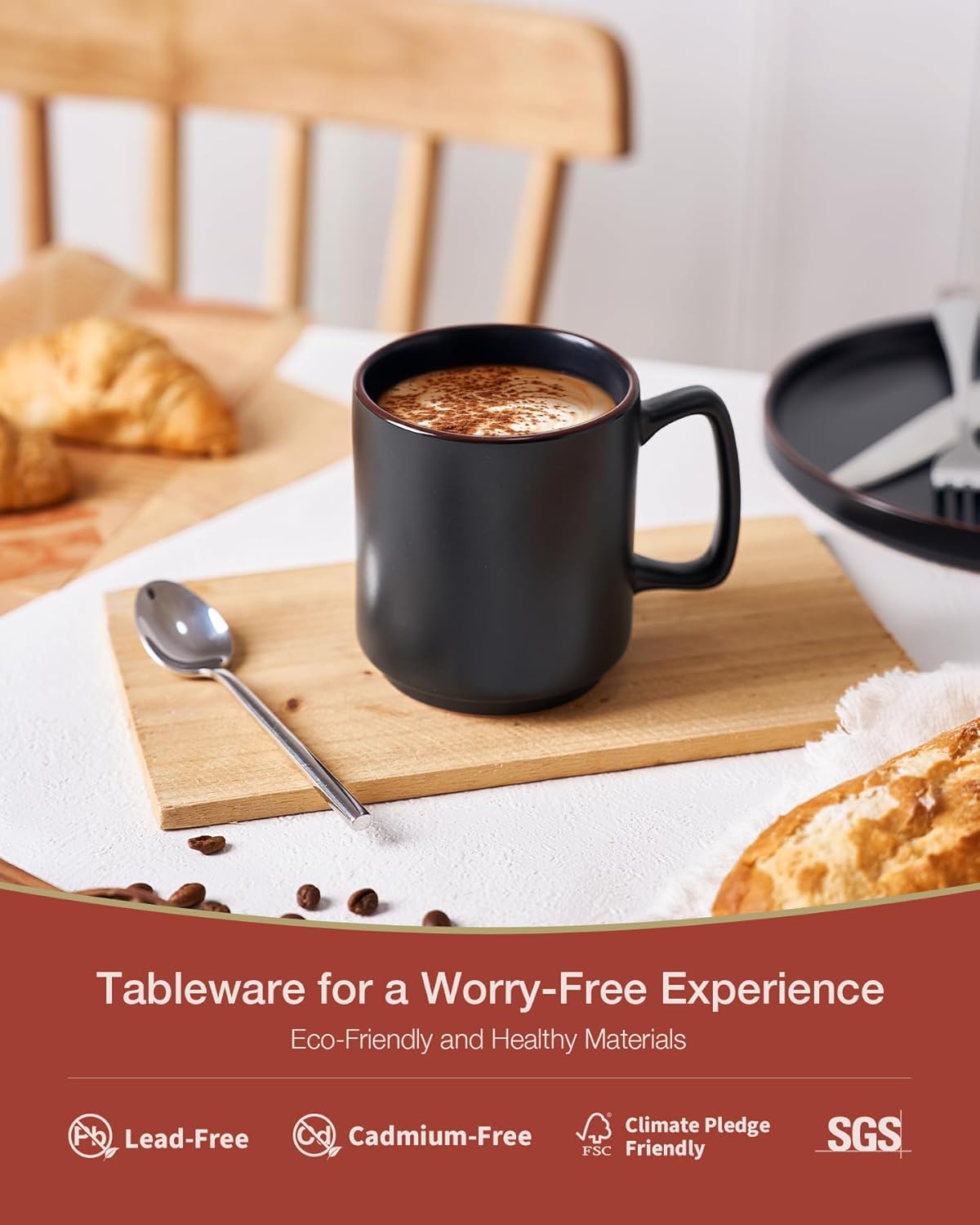 famiware Coffee Mugs Set of 4, Nebula 14oz Coffee Mugs, Ceramic Cup Set with Handle for Latte, Tea