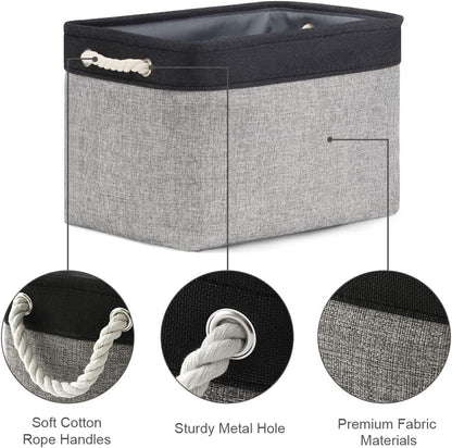 TheWarmHome Storage Basket for Organizing - 16x12x12 inch Cube Storage bin 3 Pack Fabric Storage