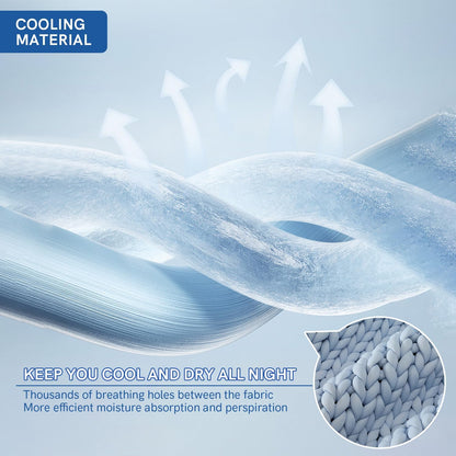 YnM Cooling Chunky Throw Blanket, Medium-Weight, Hand Knitted, Skin Friendly, Ventilated and