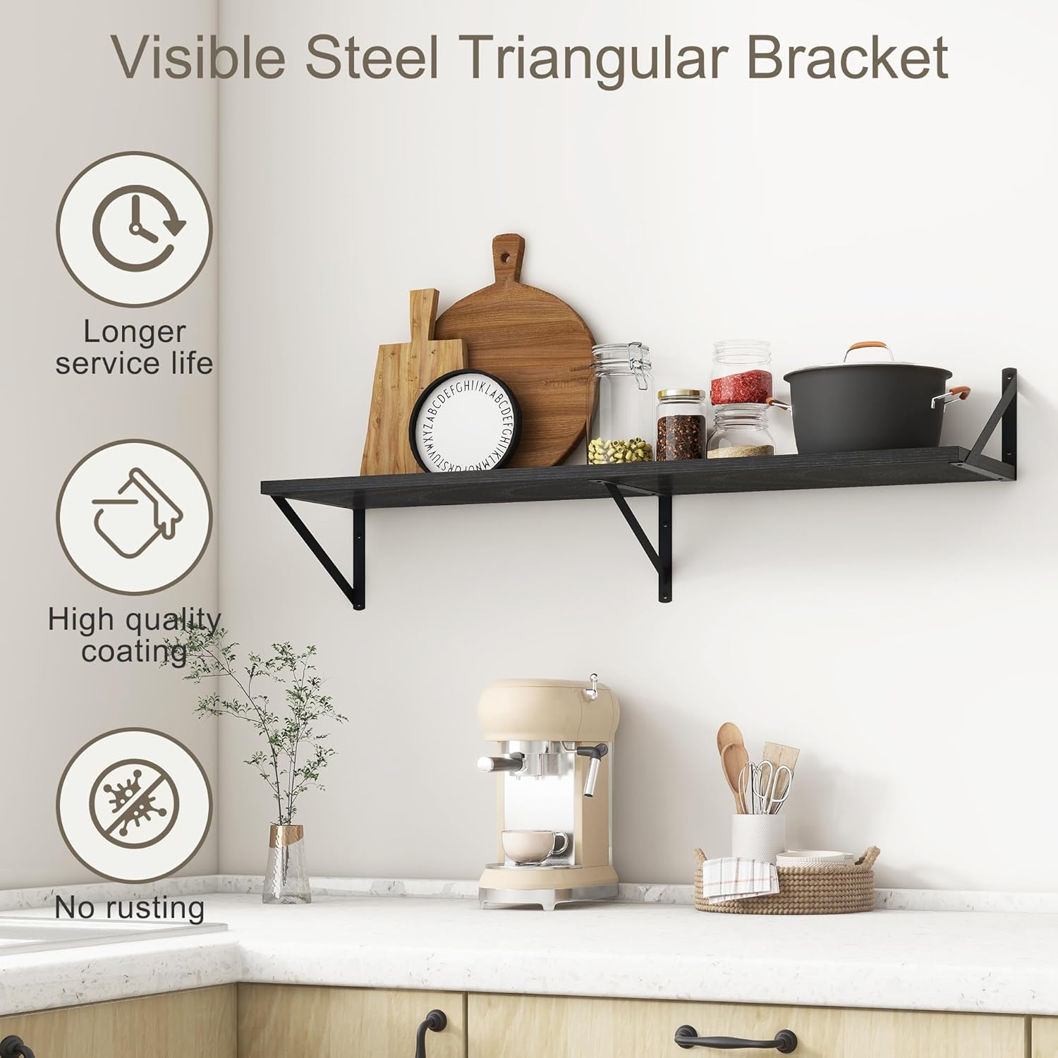 Fun Memories 40 Inch Floating Shelves, 10 Inch Deep Wall Shelf, 40 x 10 Floating Shelf Set of 2