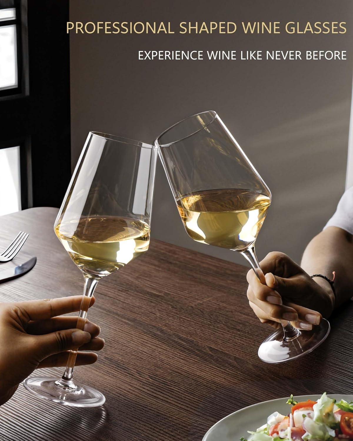 JBHO 17 oz Lead-Free Wine Glasses Set of 6, Hand Blown Durable Crystal Wine Glasses for Daily Use