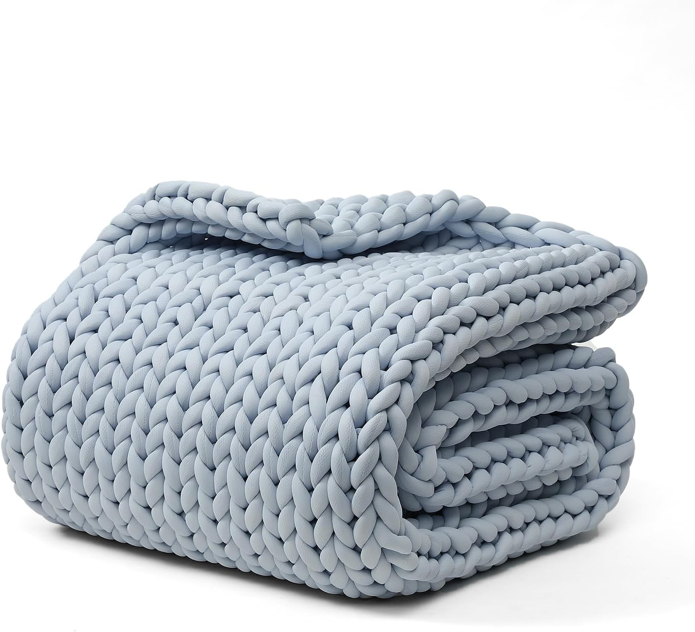 YnM Cooling Chunky Throw Blanket, Medium-Weight, Hand Knitted, Skin Friendly, Ventilated and