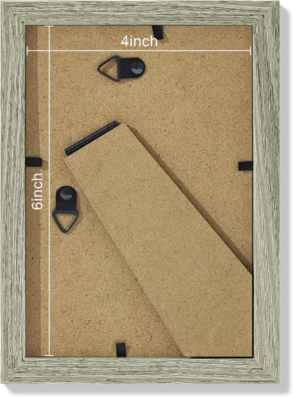 Vittanly 4x6 Picture Frames Set of 9, Shatter Resistant Plexiglass, Display 3.5x5 Pictures with Mat