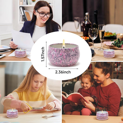 Candles Gifts for Women 3 Pack 2.5 oz Natural Floral Lavender Cherry and Rose Candles Set