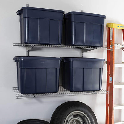 Rubbermaid Roughneck Tote 18 Gal, 6 Pack, Made in USA, Black & Gray, Rugged Plastic Stackable