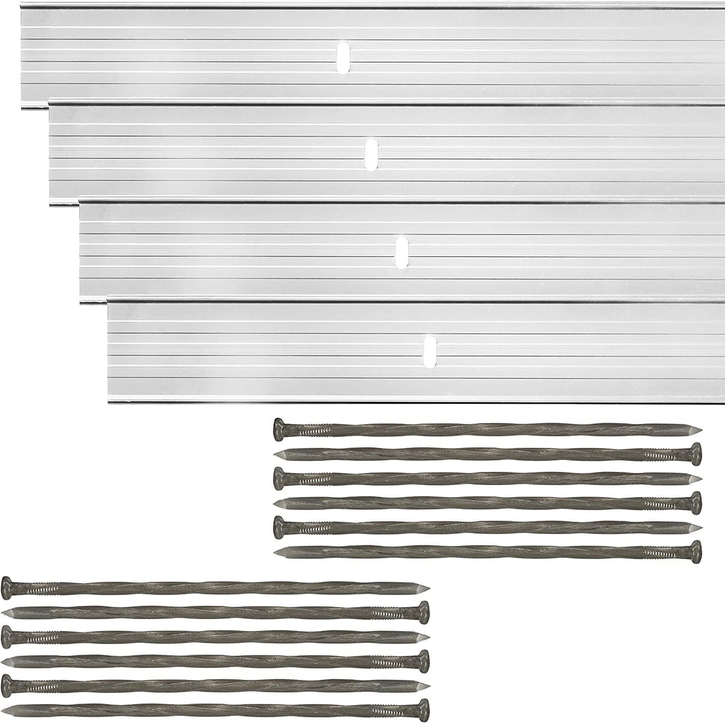 Dreamscape E-Z Edge Aluminum Landscape Edging - 12 Strips, 6ft Each (72ft Total), Mill Finish