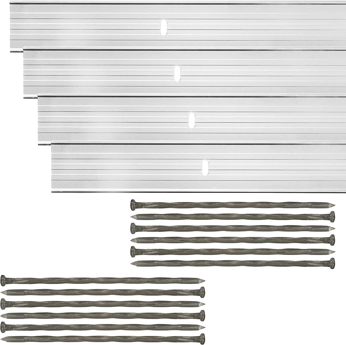 Dreamscape E-Z Edge Aluminum Landscape Edging - 12 Strips, 6ft Each (72ft Total), Mill Finish