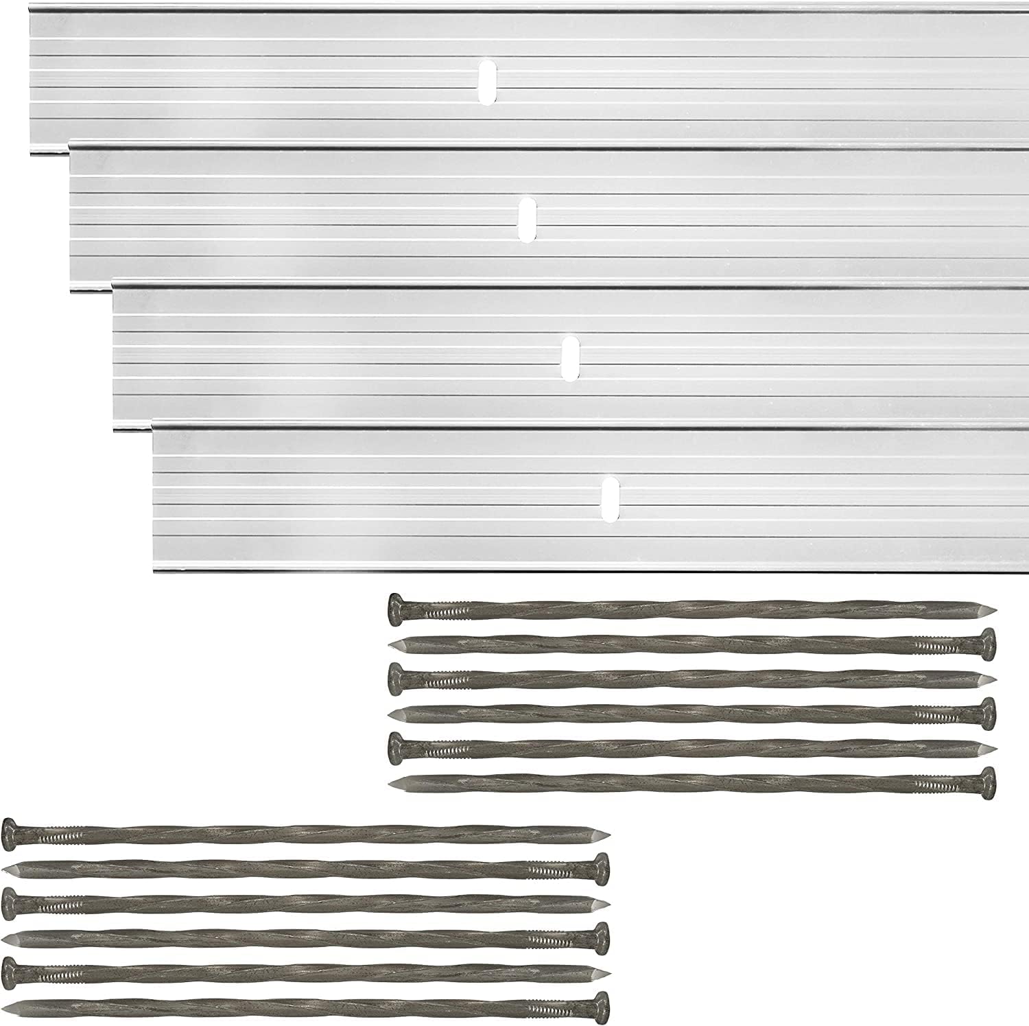 Dreamscape E-Z Edge Aluminum Landscape Edging - 8 Strips, 6ft Each (48ft Total), Mill Finish