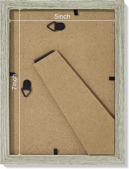 Vittanly 5x7 Picture Frames Set of 9, Shatter Resistant Plexiglass, Display 4x6 Pictures with Mat