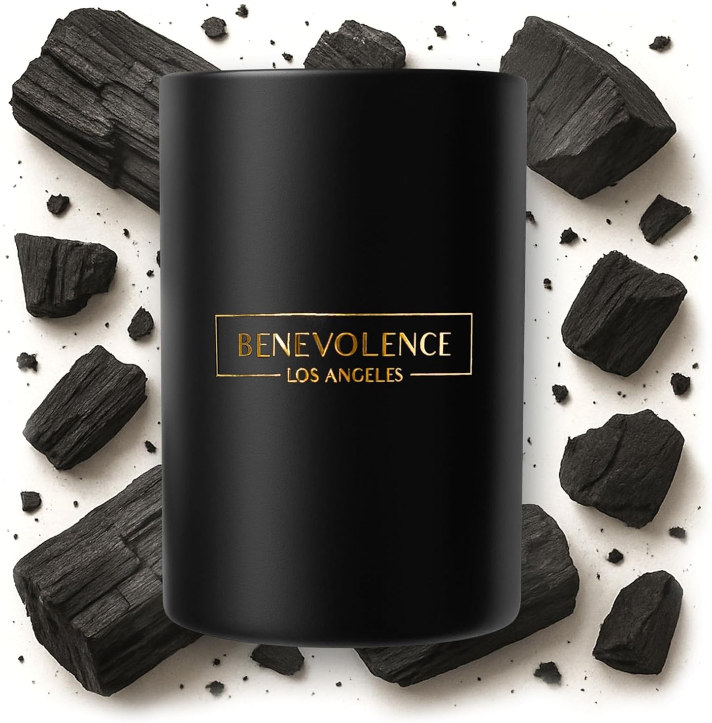 Benevolence LA Charcoal Scented Candle | Soy Candles, Black Candle for Home | Gifts for Women and