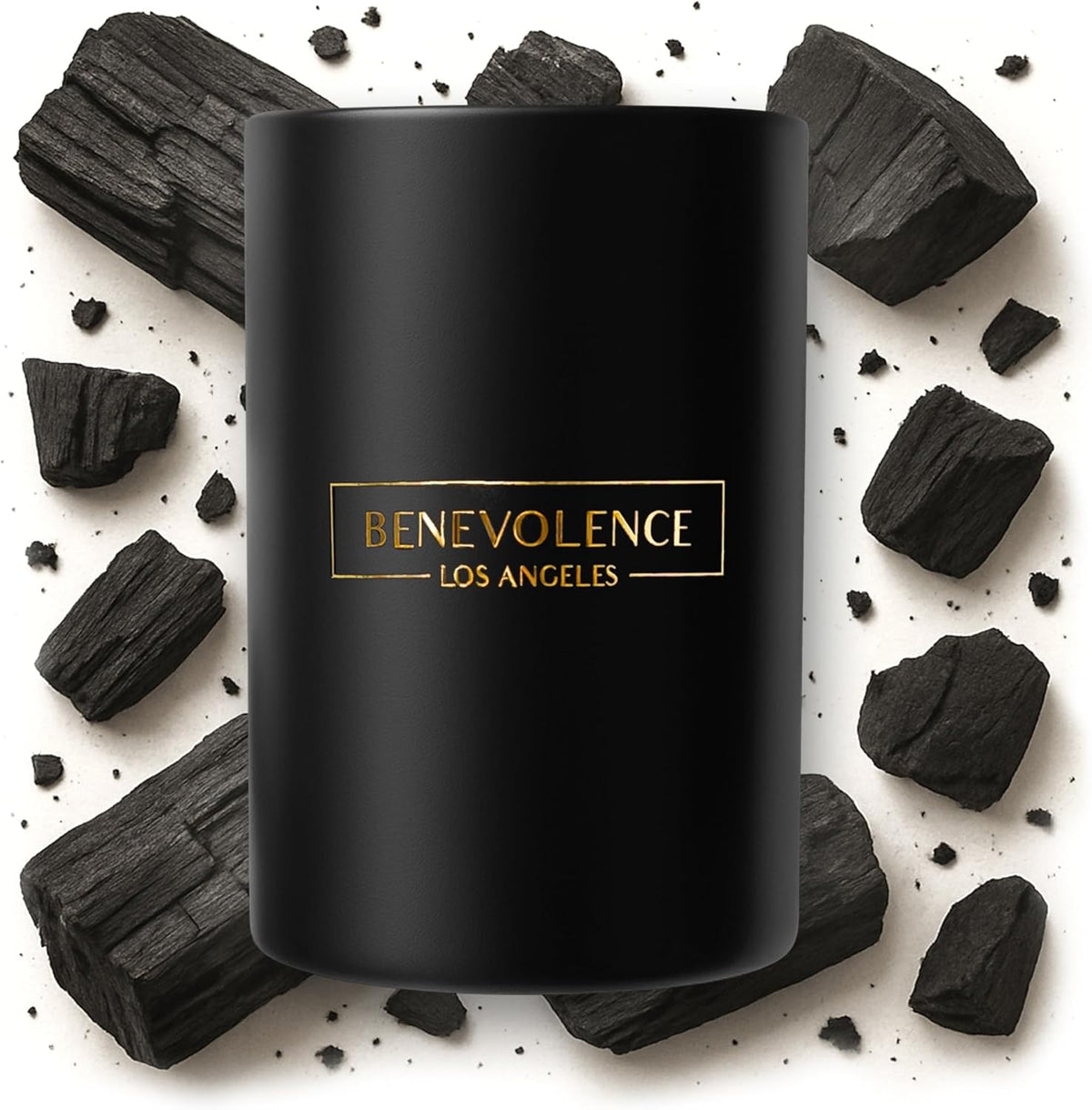 Benevolence LA Charcoal Scented Candle | Soy Candles, Black Candle for Home | Gifts for Women and
