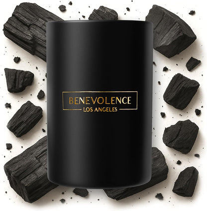 Benevolence LA Charcoal Scented Candle | Soy Candles, Black Candle for Home | Gifts for Women and