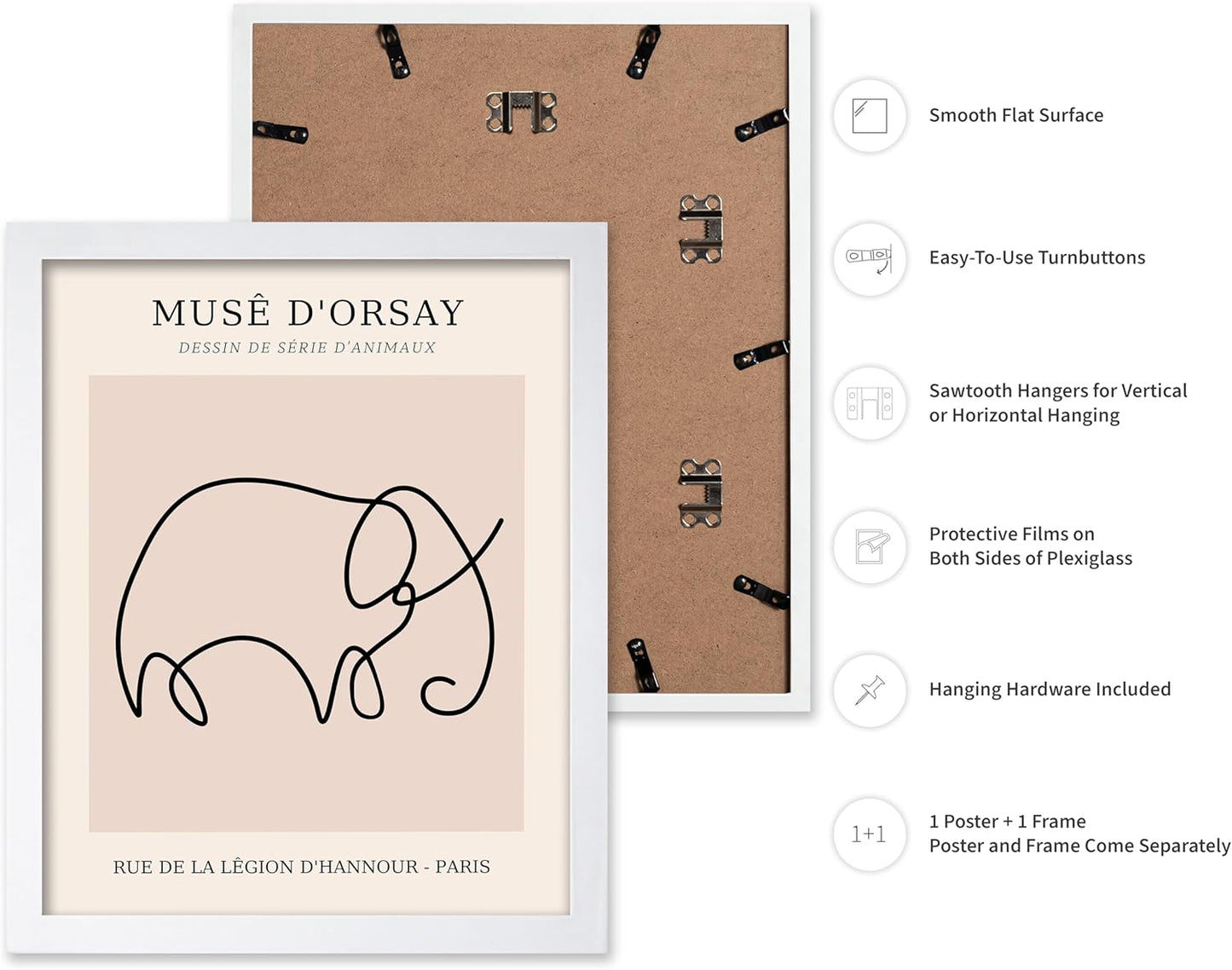 Poster Master Vintage Poster - Retro One Line Elephant Drawing Print - Elephant Art - Minimal Gift