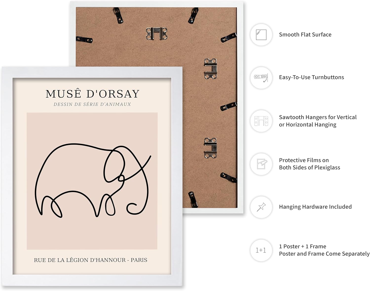 Poster Master Vintage Poster - Retro One Line Elephant Drawing Print - Elephant Art - Minimal Gift